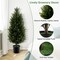 Costway 1/2 Pack 37.5" Artificial Topiary Cedar Tree with Cement Plastic Pot & Realistic Moss